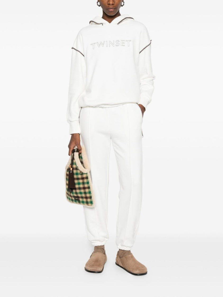 Twinset U&B White Casual Hoodie And Sweatpants Set