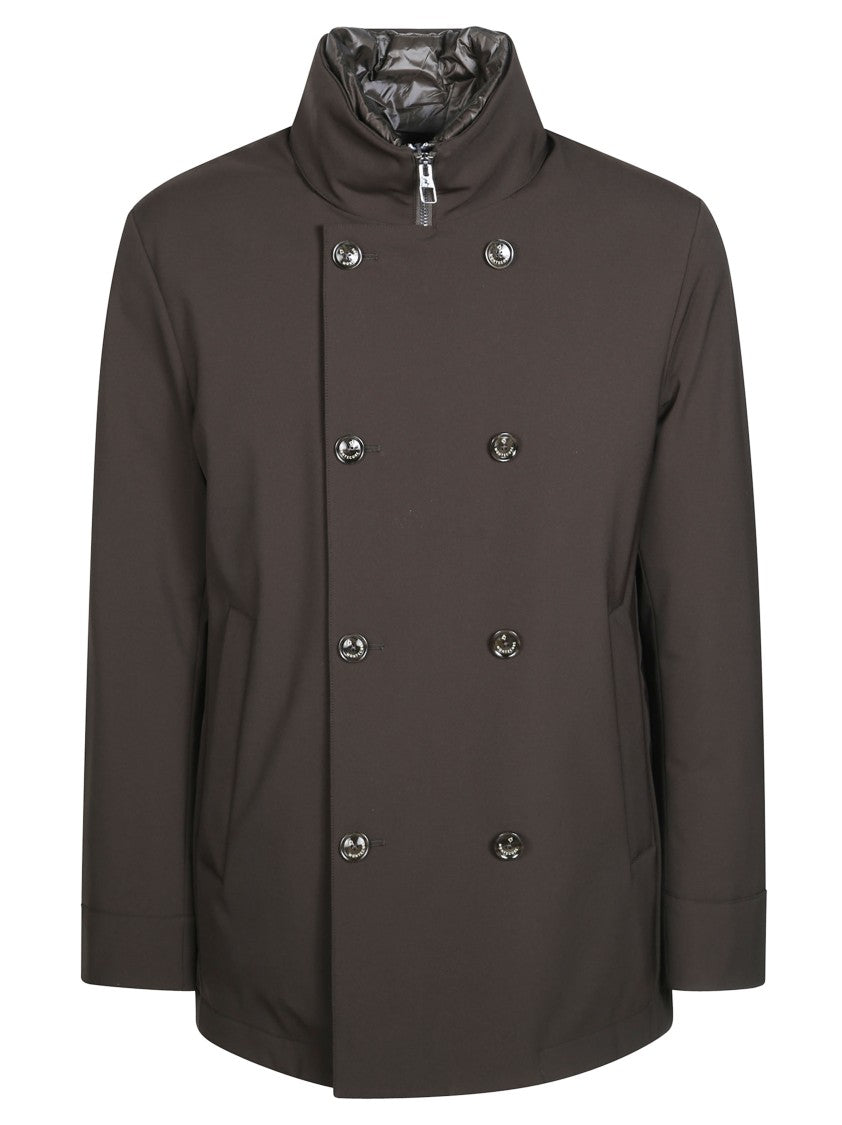 Montecore Double-Breasted Matte High-Collar Jacket