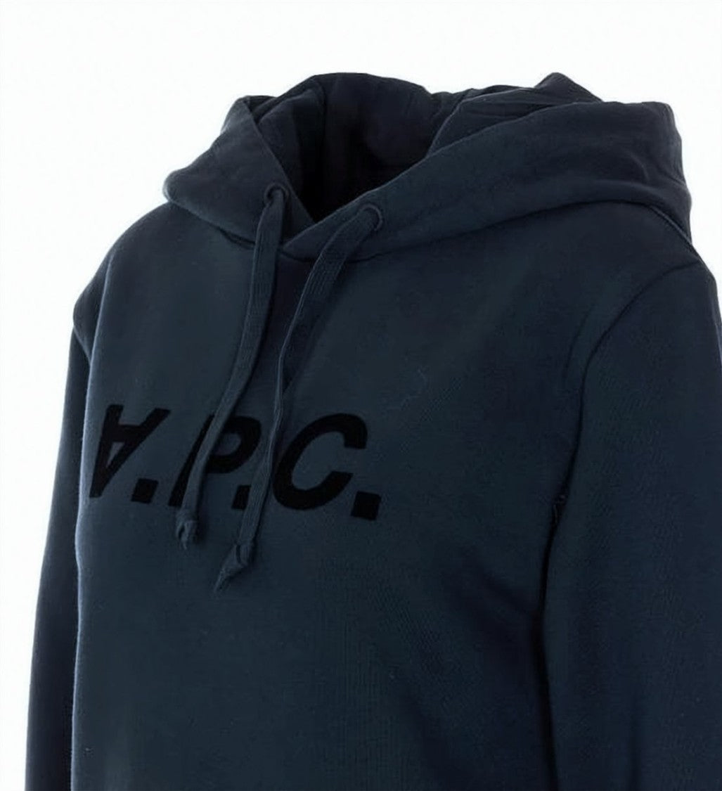 A.P.C. Classic Pullover Hoodie With Velvet-Textured Logo