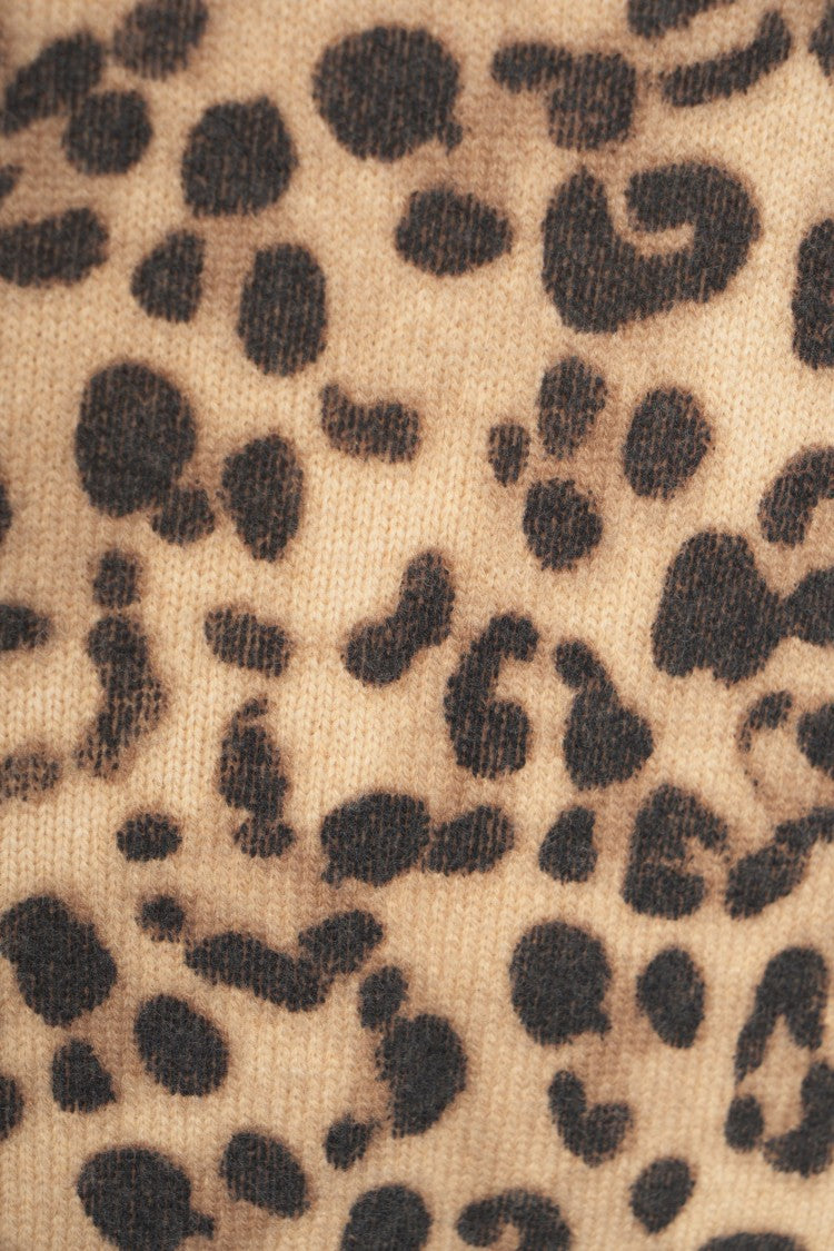 Semi Couture Animal Print Oversized Sweater With Ribbed Details