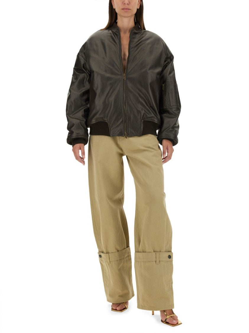 Salvatore Santoro Black Ovine Leather Bomber Jacket