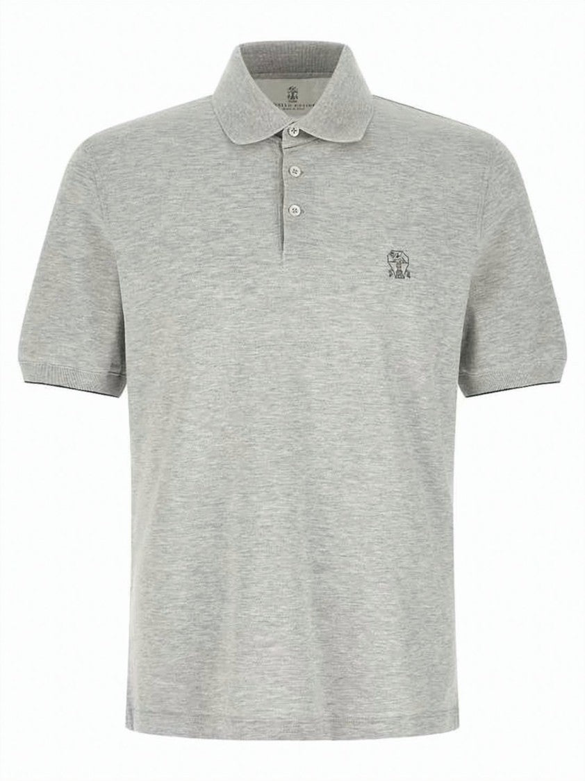 Brunello Cucinelli Short-Sleeve Polo Shirt With Ribbed Collar