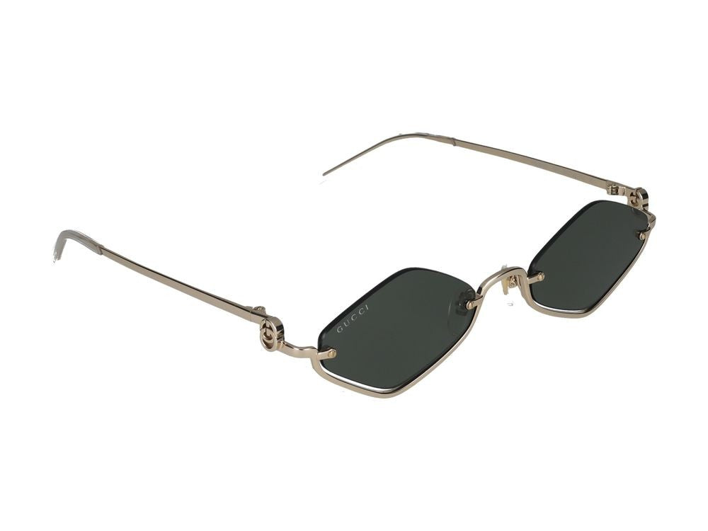 Gucci Geometric Frame Gold-Tone Metal Gucci Sunglasses