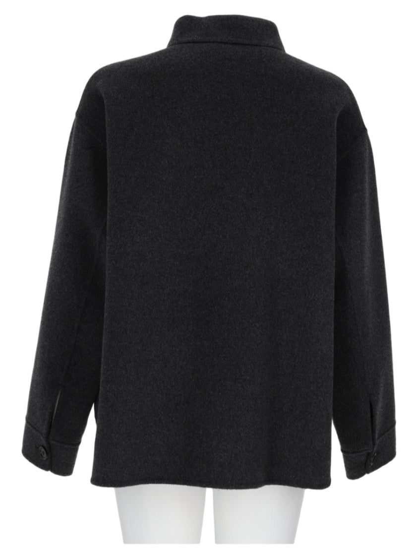 Aspesi Charcoal Boxy Wool Casual Jacket