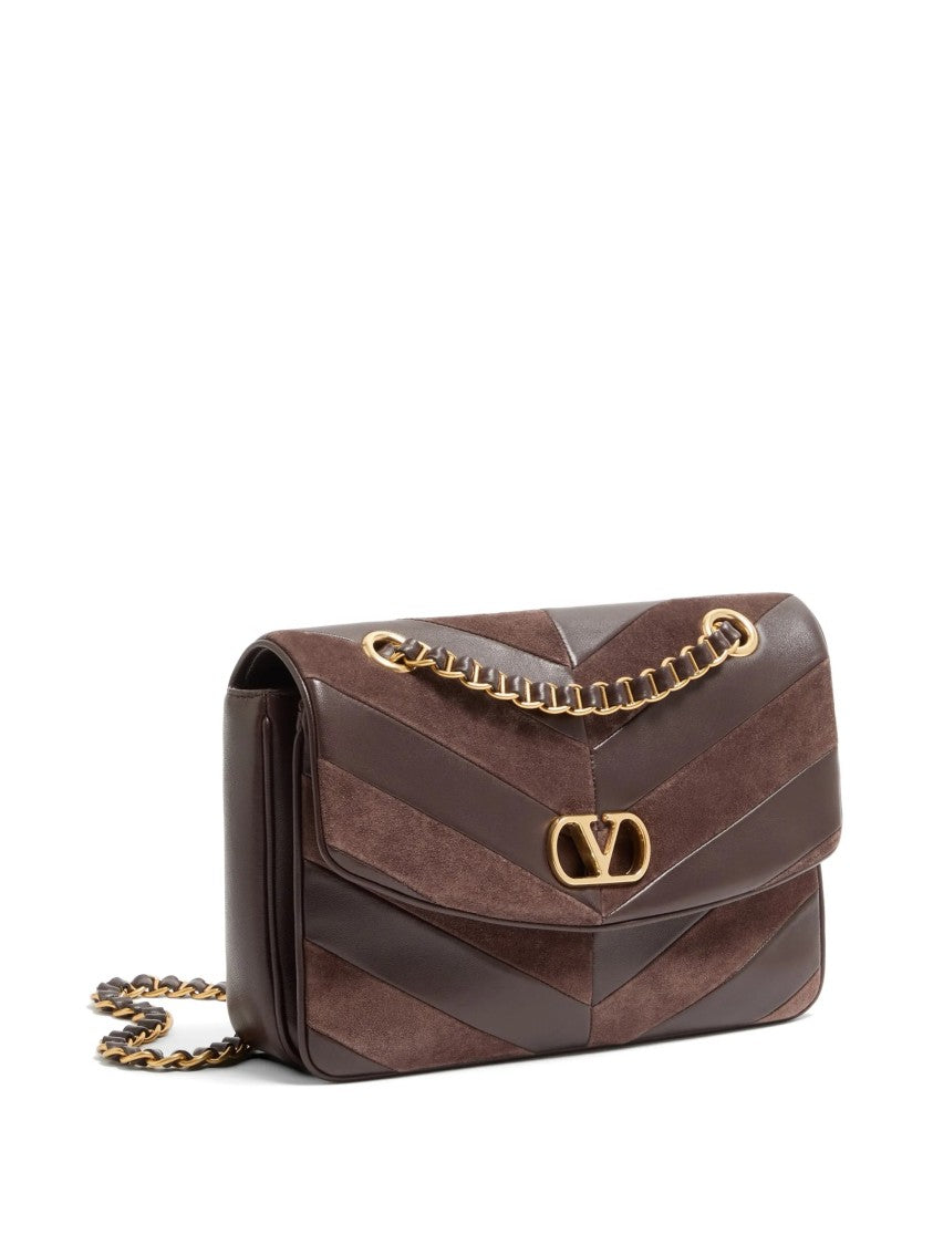 Valentino Djuna Medium Chevron Suede Shoulder Bag