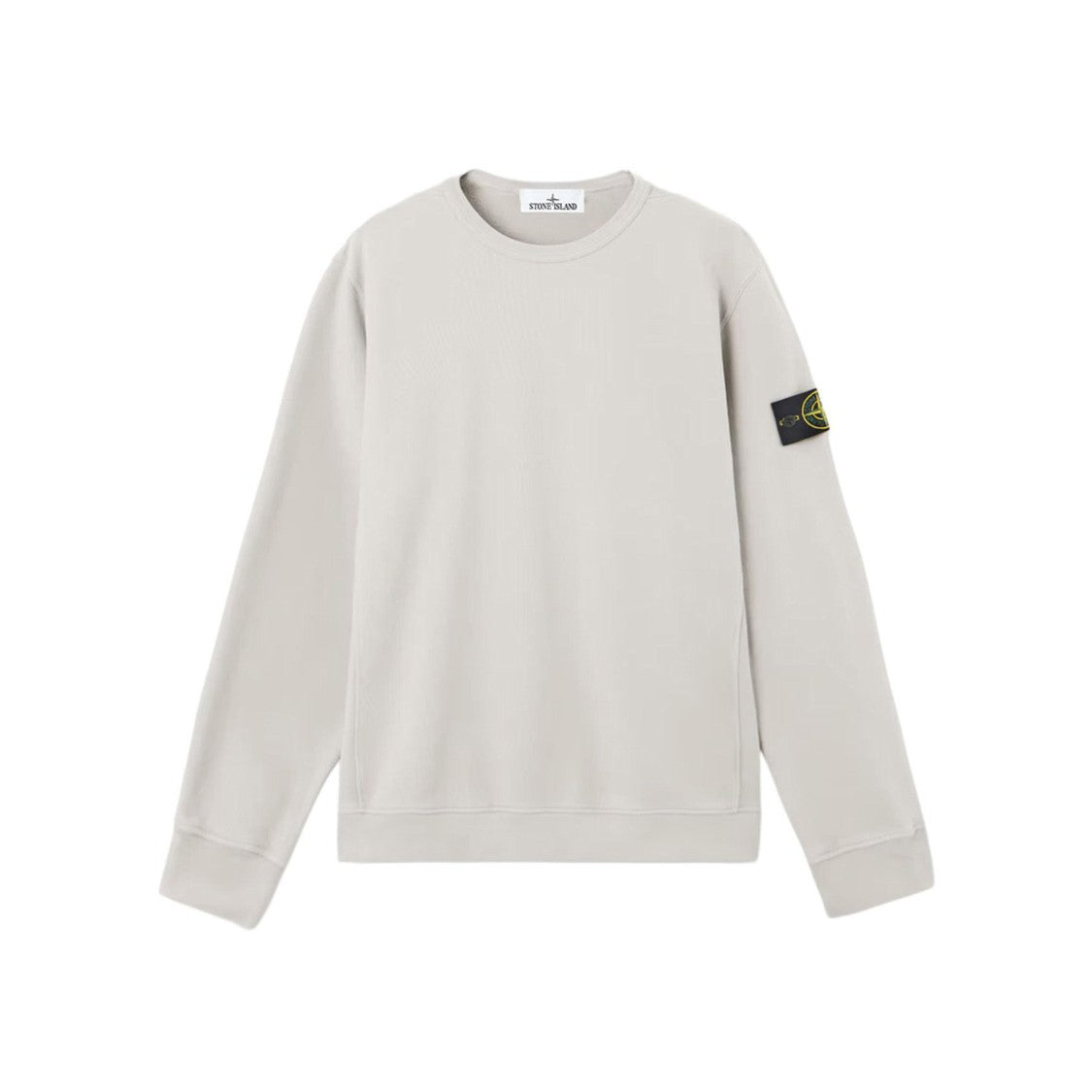 Stone Island Grey Sweatshirt With Ribbed Cuffs
