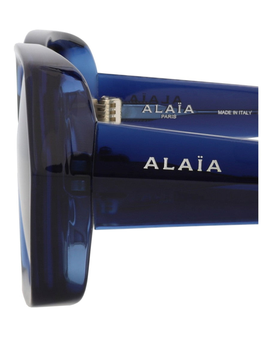 Alaïa Square-Frame Recycled Acetate Sunglasses With Saddle Nose Bridge