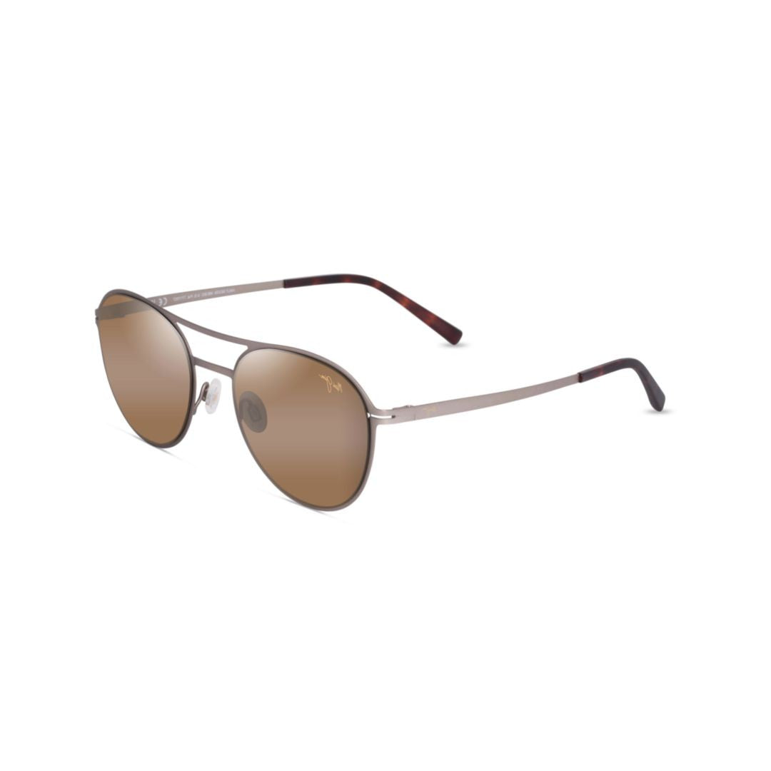 Maui Jim Half Moon Double Bridge Metal Frame Sunglasses With Rounded Lenses