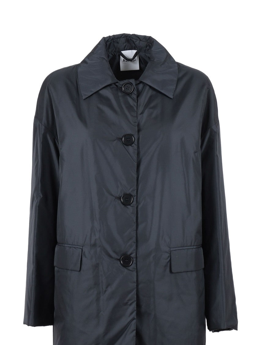 Aspesi Long Coat With Classic Collar