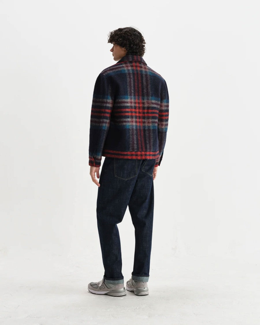 Wax London Woolen Check Heath Jacket With Navy