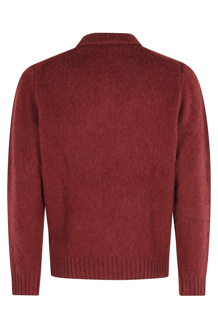 Aspesi Classic Ribbed Long-Sleeve Polo With Buttoned Neckline