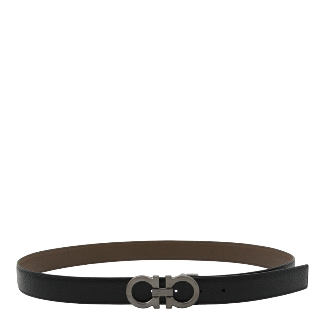 Ferragamo Textured Black Leather Belt