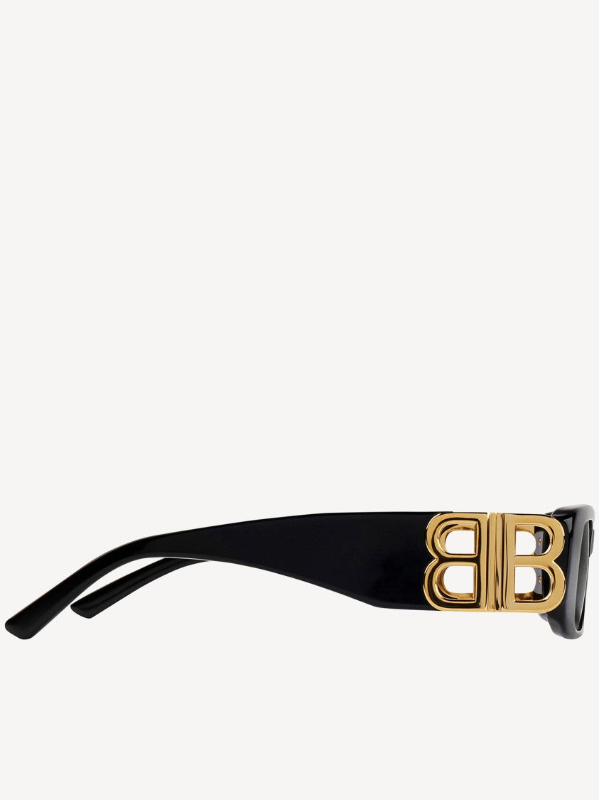 Balenciaga Black Dynasty Rectangle Logo Sunglasses