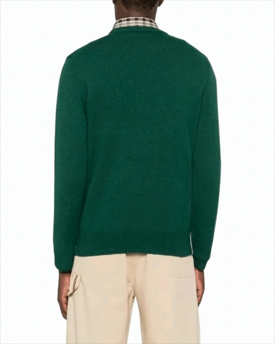 Mc2 Saint Barth Crew Neck Wool-Cashmere Blend Sweatshirt