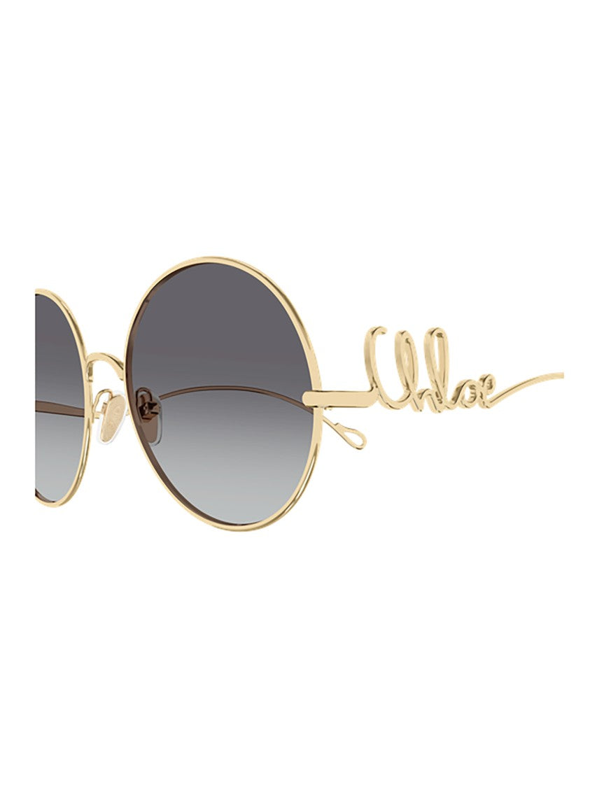 Chloé Metallic Oval Sunglasses With Artistic Wire Design
