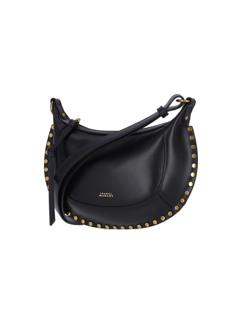 Isabel Marant Black Oskan Moon Leather Shoulder Bag