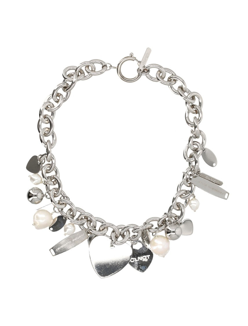 Justine Clenquet Britt Multi-Charm Silver-Tone Chain Necklace