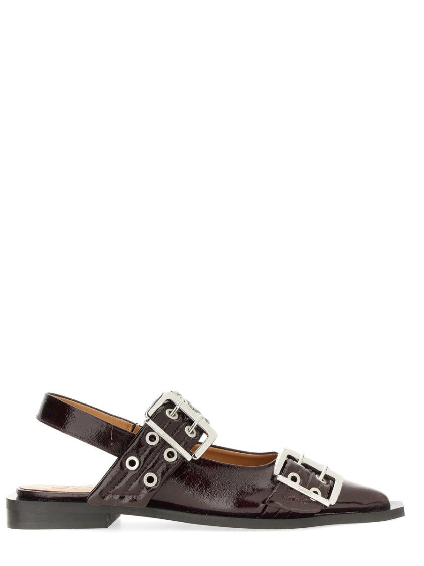 Ganni Buckle Ballet Flat