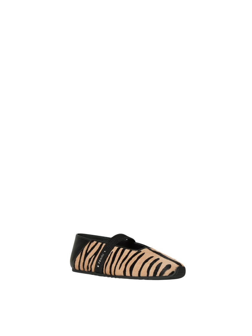Fendi Multicolour Academia Tiger Stripe Calf Hair Flats