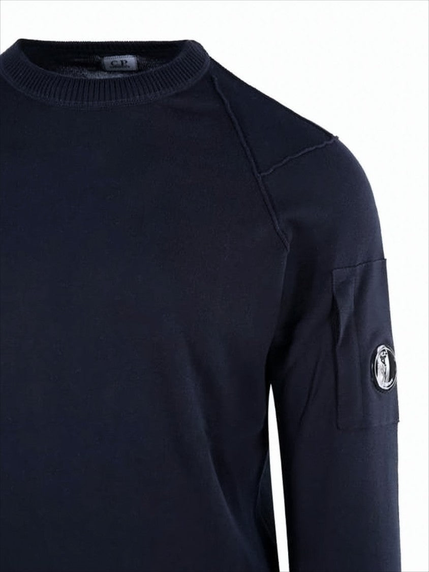 C.P. Company Classic Crew Neck Sweater With Distinctive Patch Detail