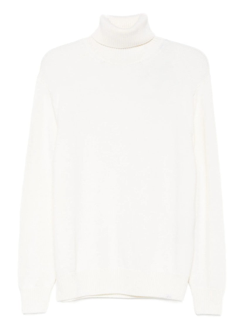 Paul & Shark High Turtleneck Wool Sweater With Ribbed Detailing