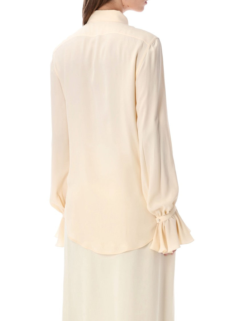 Alberta Ferretti Ruffle Flared Cuff Shirt