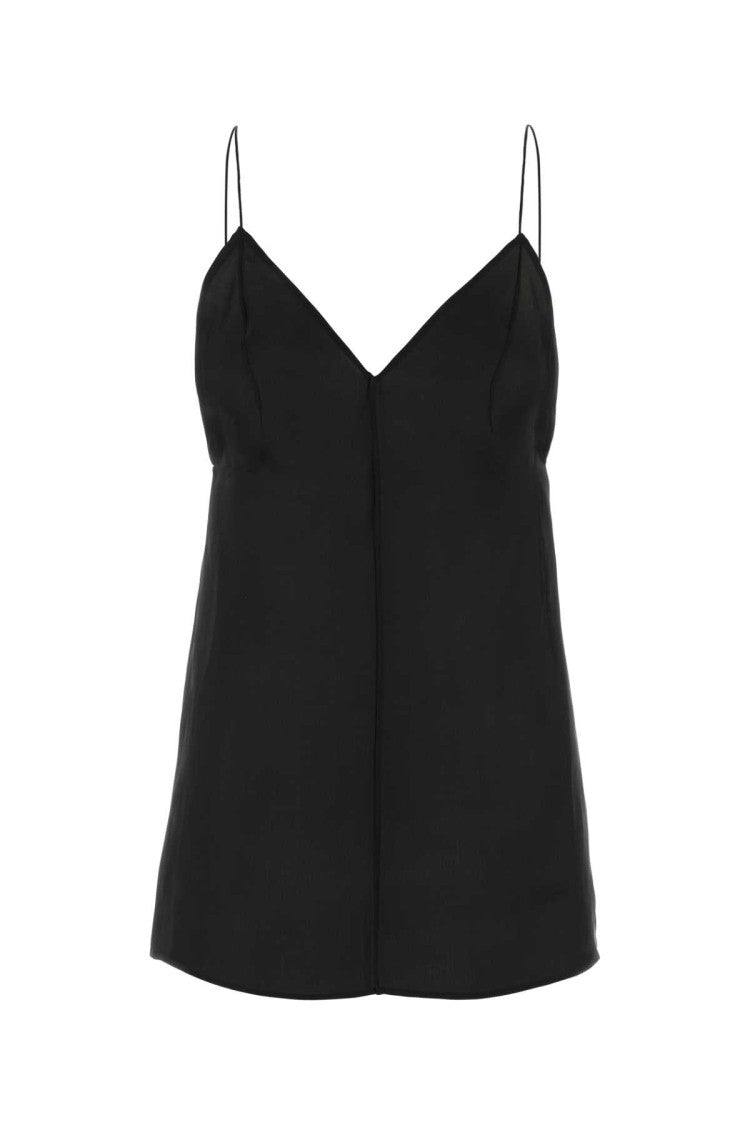 Khaite Black Silk Talsie Top