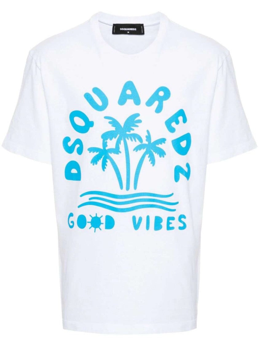 Dsquared2 Sky Blue Logo-Print T-Shirt