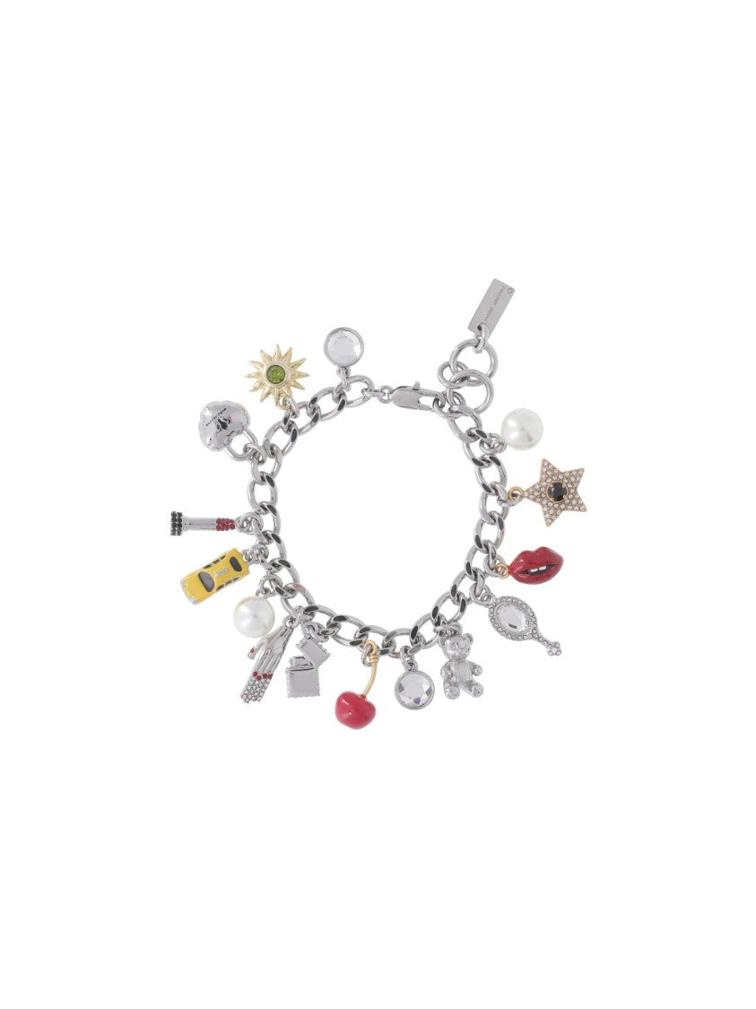 Marc Jacobs Silver Trinket Charm Brass Link Bracelet
