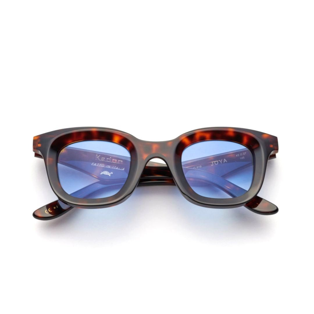 Kador Joya Tortoiseshell Square Frame Sunglasses With Gradient Blue Lenses