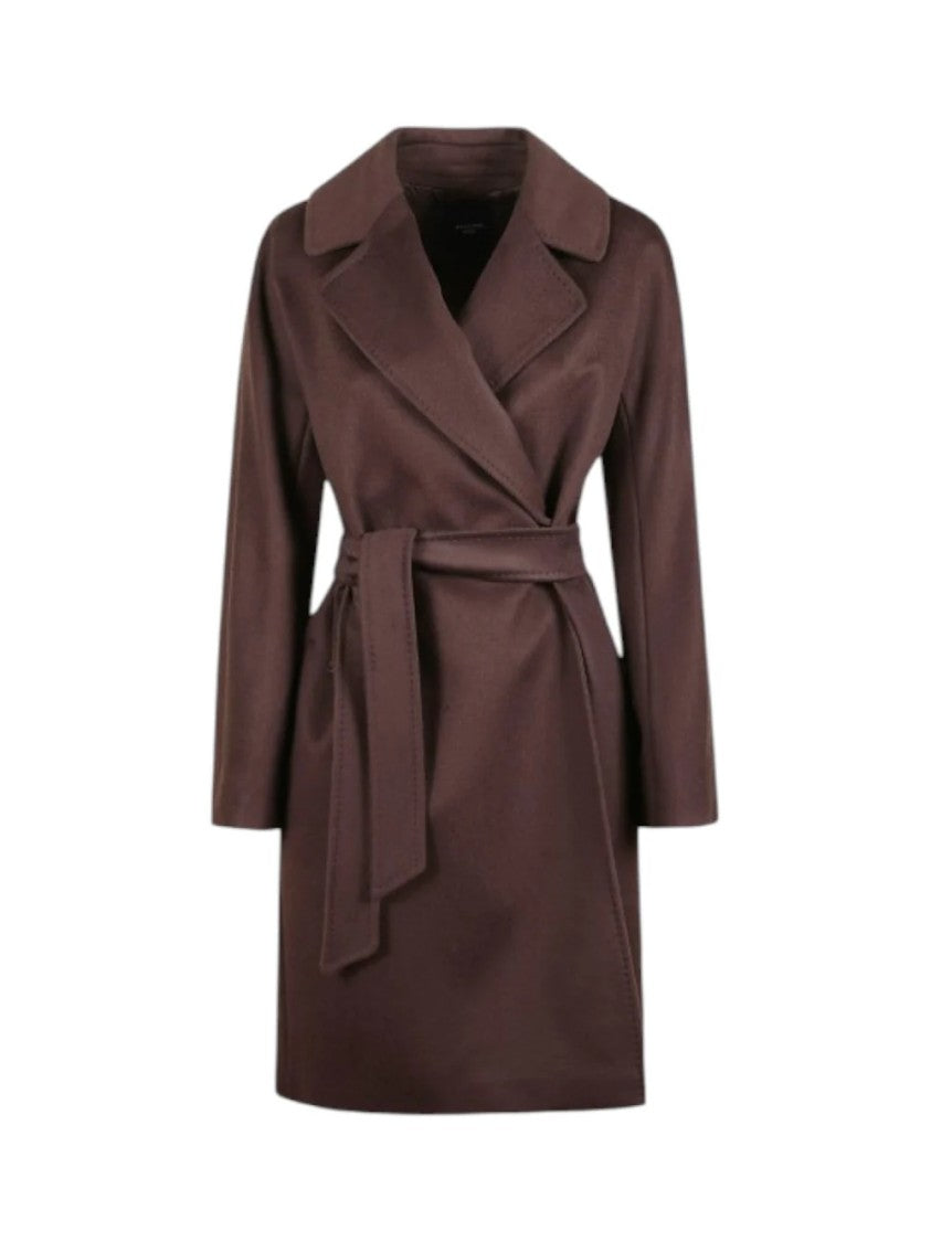 Max Mara Chocolate Brown Virgin Wool Corte Coat