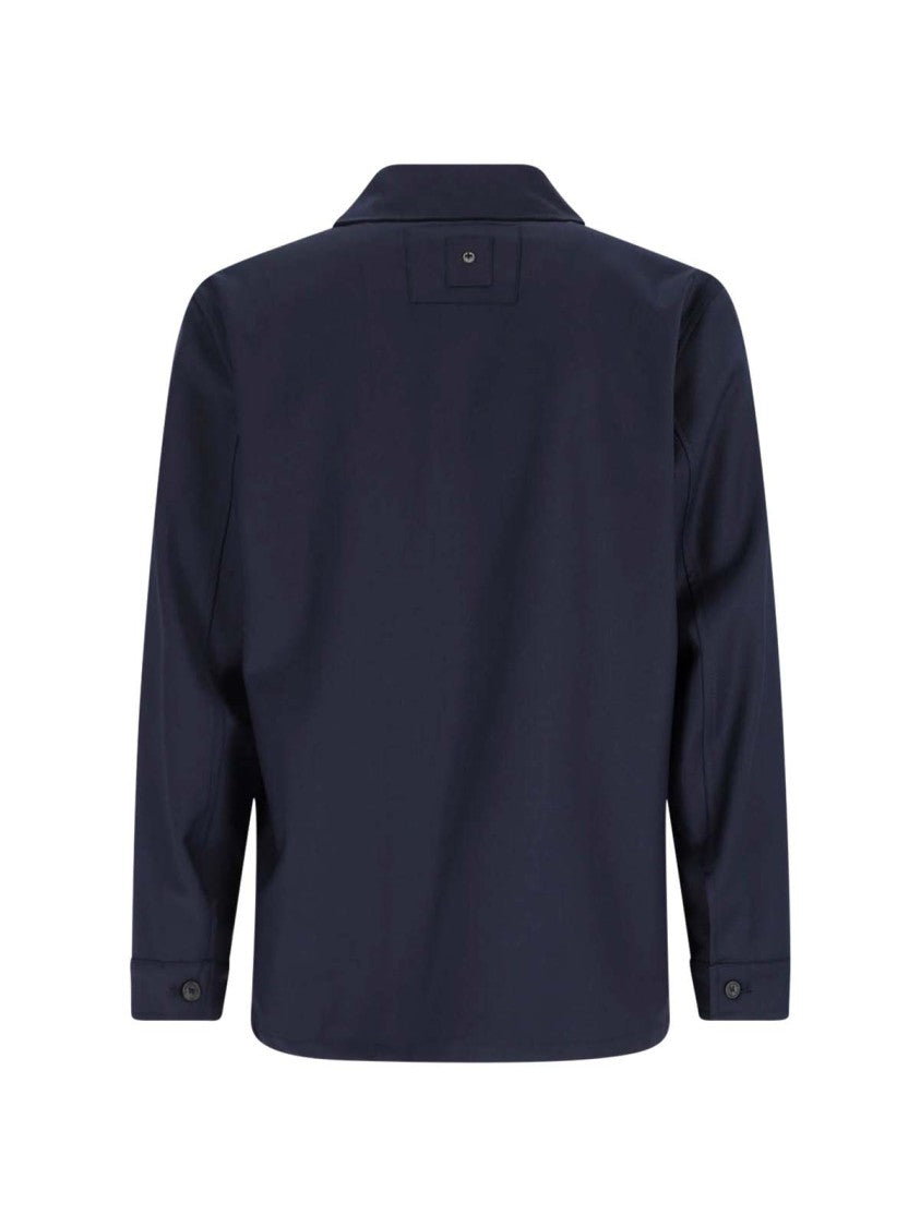 White Sand Wool-Blend Shirt – Navy