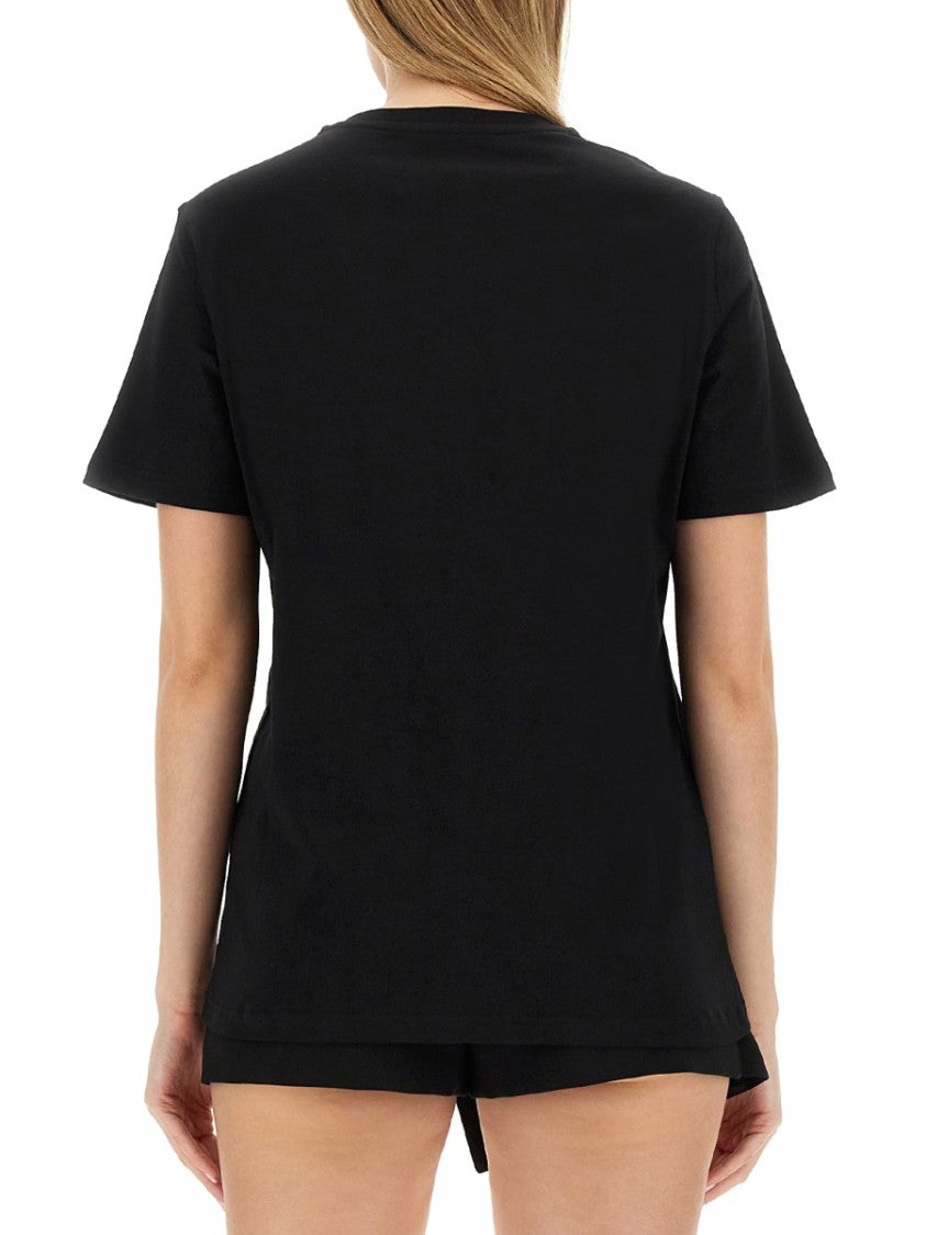 Moschino Black Regular Fit T-Shirt With Logo And Heart Graphic