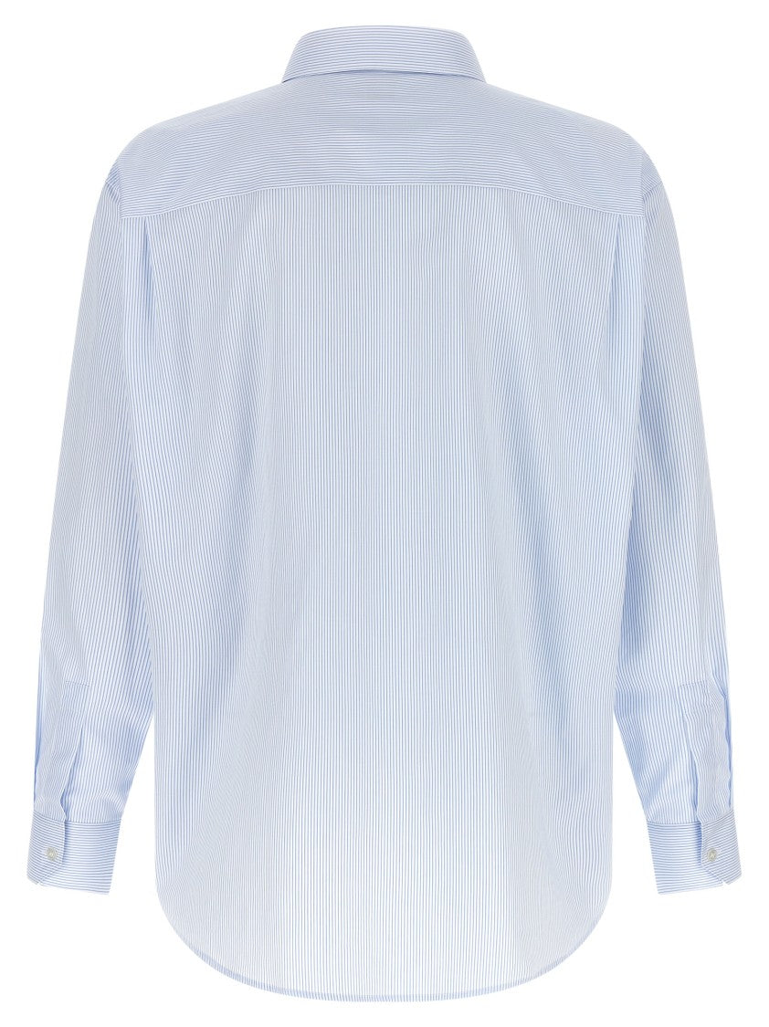 Saint Laurent 'Cassandre' Striped Cotton Poplin Shirt