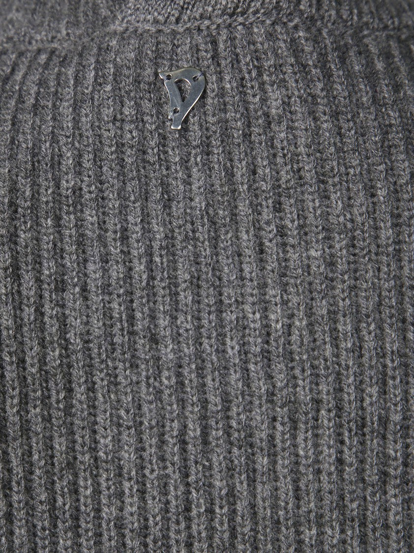 Dondup Fitted Sleeveless Knit Top With High Mock Neck