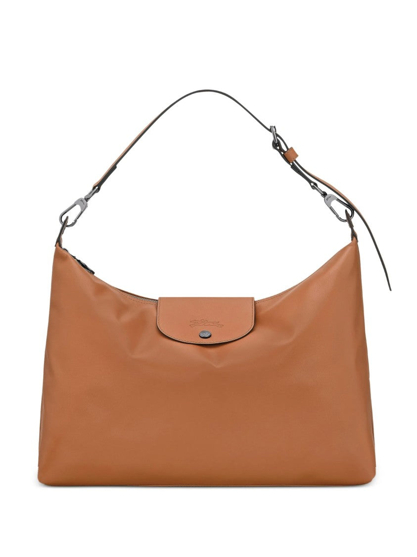 Longchamp Rectangular Brown Shoulder Bag With Adjustable Strap