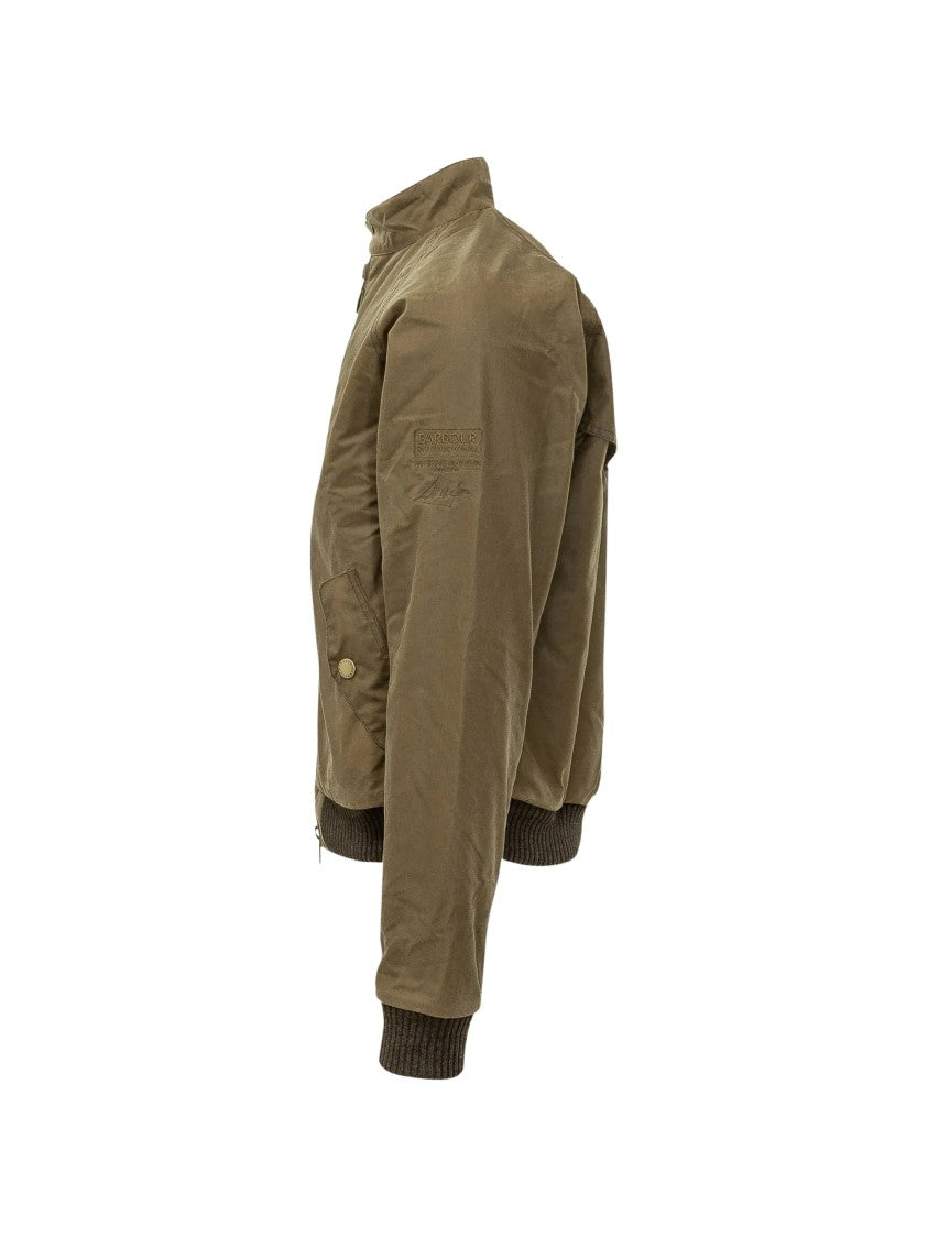 Barbour Cropped Boxy Wax Jacket With High Collar And Utility Pockets