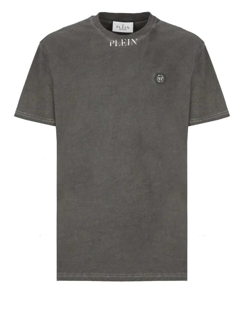 Philipp Plein Grey Cotton T-Shirt