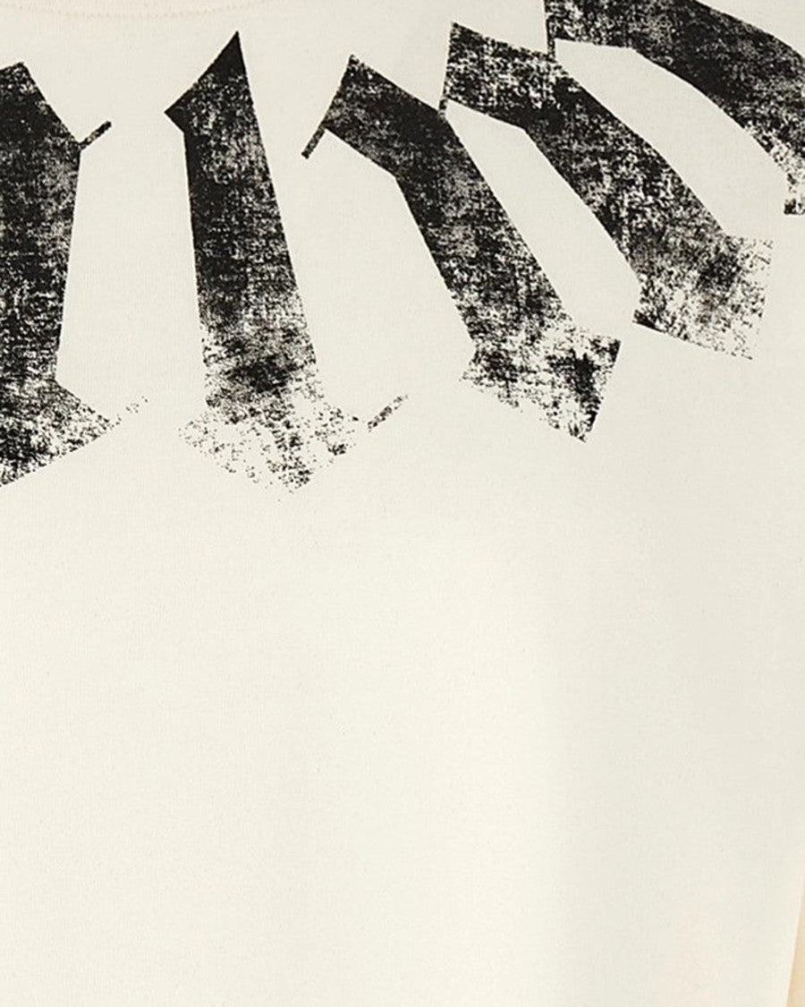 Palm Angels Oversized Cotton T-Shirt With Distressed Logo Print