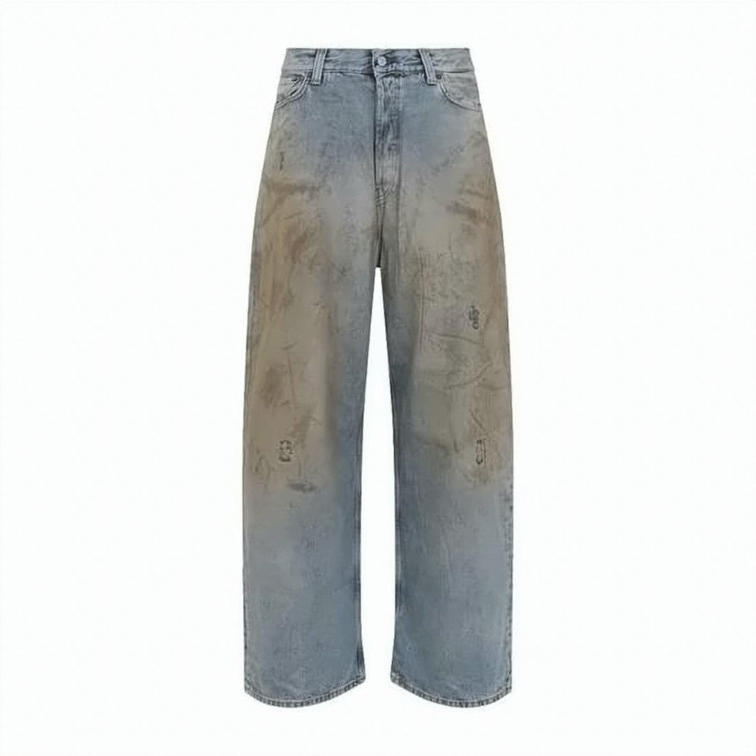 Acne Studios Wide-Leg Denim Pants With Distressed Details