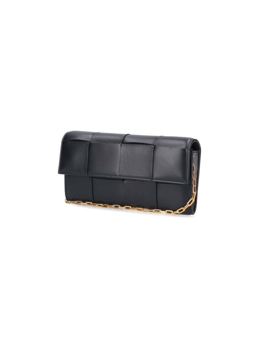Bottega Veneta Padded Grid Pattern Long Wallet