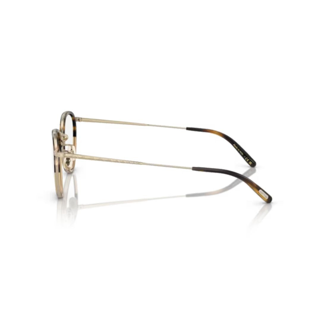 Oliver Peoples 1104 Vista Round Metal Frame Eyeglasses With Tortoiseshell Accents