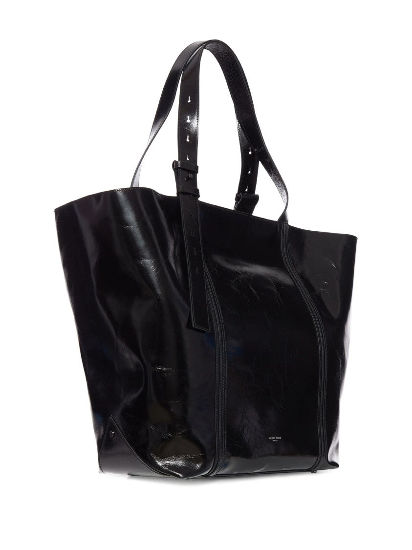 Golden Goose Shopping 24.7 Glossy Black Leather Tote