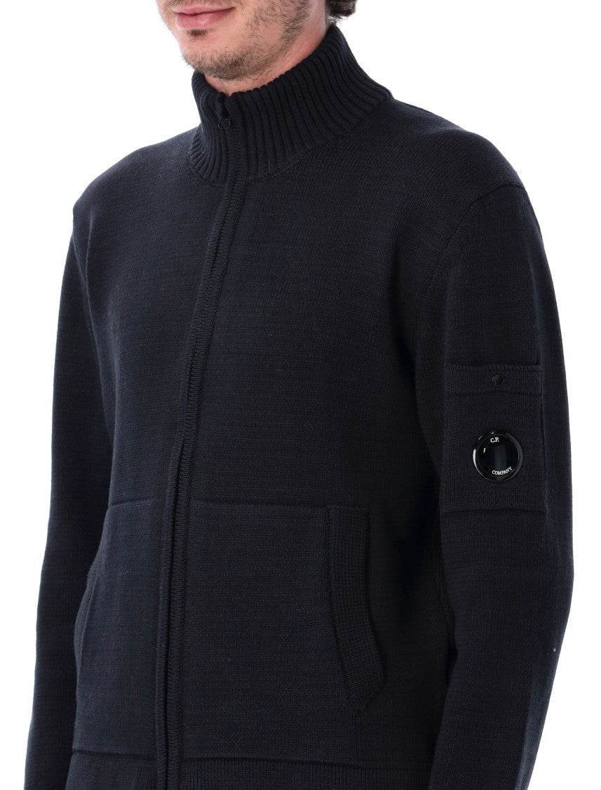 C.P. Company Compact Cotton Ribbed Detail Cardigan
