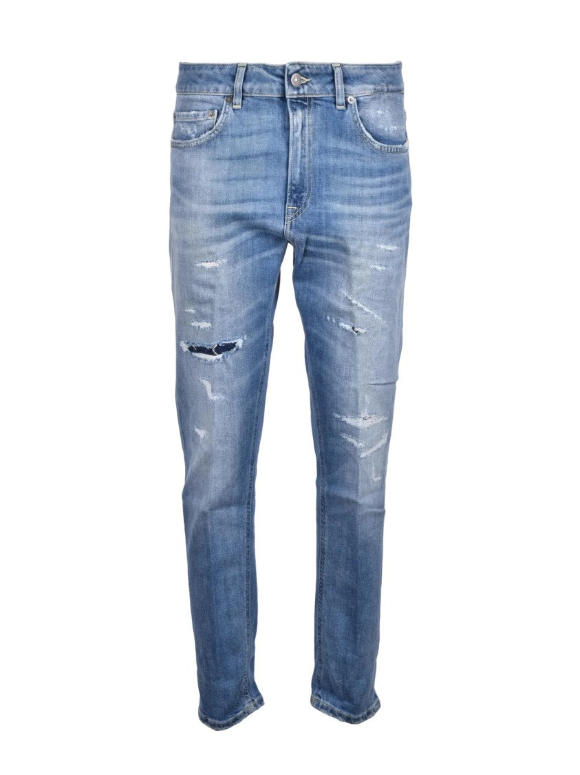 Dondup Blue Mila Carrot Fit Cotton Elastane Jeans