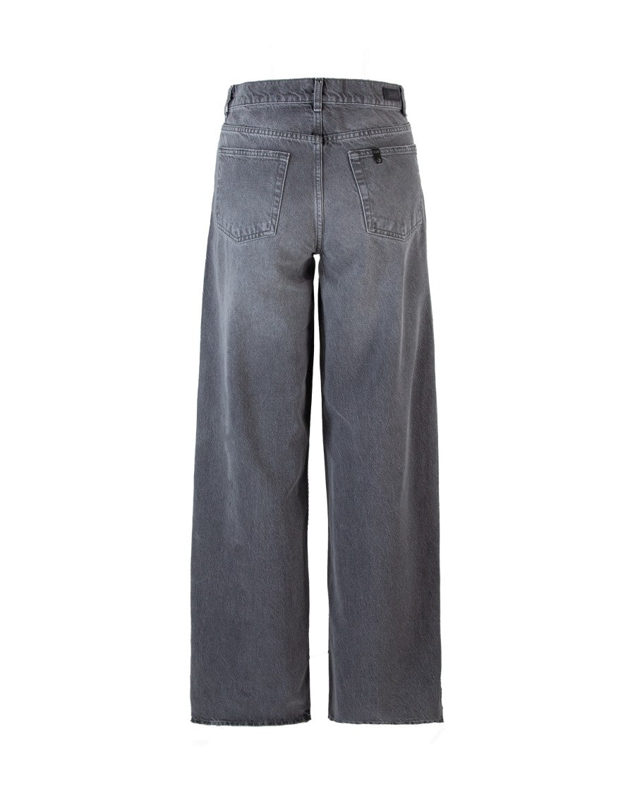 Liu Jo Gray Baggy Jeans With Rhinestones
