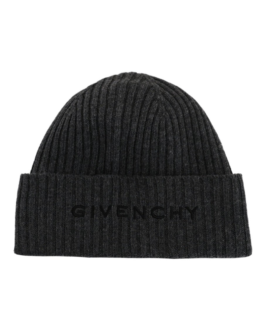 Givenchy Ribbed Cashmere-Wool Blend Beanie With Embroidered Logo