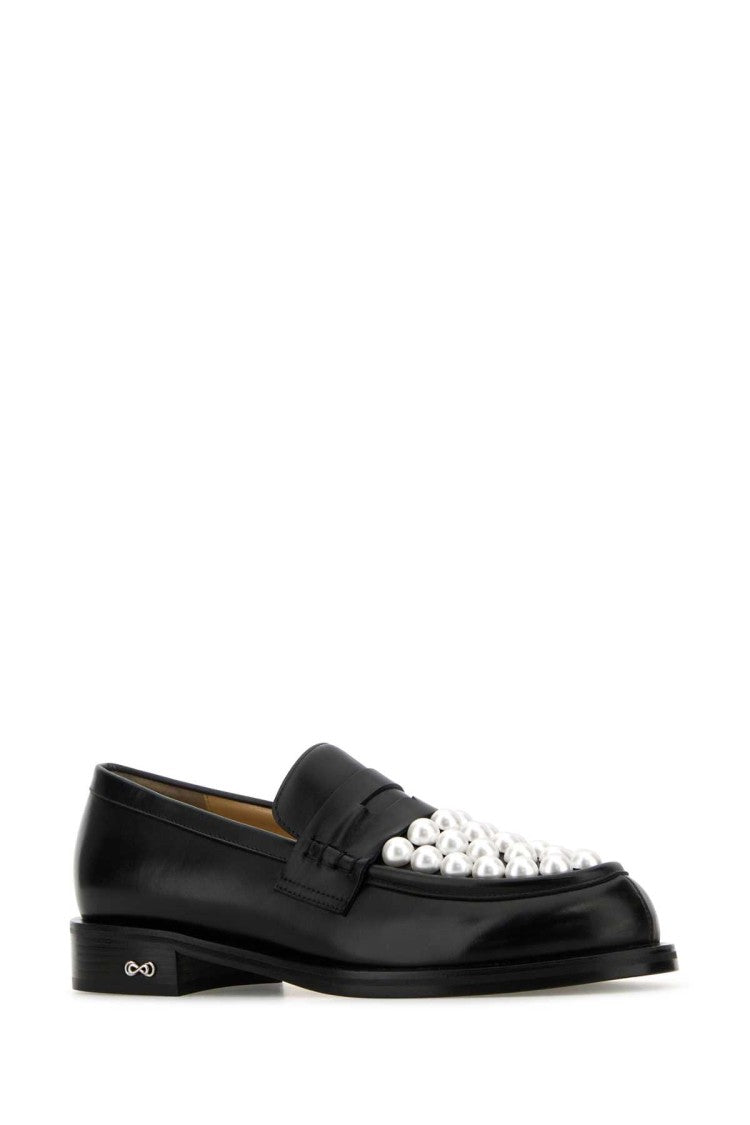 Mach & Mach Black Leather Sirene Loafers