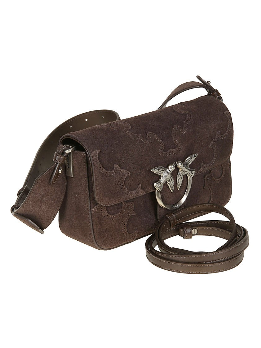 Pinko Love One Slouchy Mini Suede Handbag