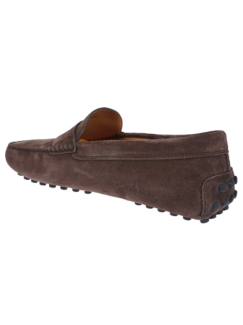 Tod's Brown Leather Loafers With Minimalist Design